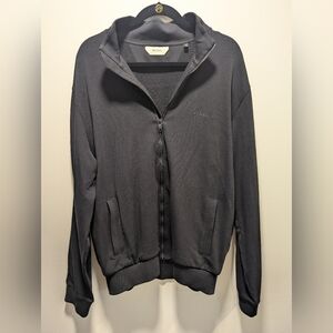 Z Zegna Men's Black Cotton Modal Lightweight Zip Up Jacket Size XL Minimalist